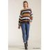 Multicolored Stripe Round Neck Long Sleeve Knit Sweater