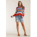 Multicolored Stripe Round Neck Long Sleeve Knit Sweater