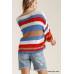 Multicolored Stripe Round Neck Long Sleeve Knit Sweater