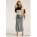 Colorblock Contrasted Cotton Fabric On Back Top With Side Slits And High Low Hem