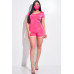 Solid Short Sleeve Scoop Neck Romper And Face Mask 2 Piece Set