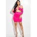 Solid Rayon Spandex Spaghetti Strap Halter Neck Off The Shoulder Top And Skirt 2 Piece Set