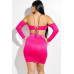 Solid Rayon Spandex Spaghetti Strap Halter Neck Off The Shoulder Top And Skirt 2 Piece Set