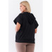 Black Short Wing Sleeve Relaxed Fit White Draw String Tie Hood Detail Top