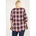 Plaid 3/4 Sleeve Top With Hi-lo Hem, V-neckline, And Relaxed Fit