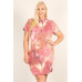Plus Size Tie-dye Print Relaxed Fit Dress
