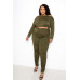 Off Shoulder Cropped Top And Ruched Leggings Sets