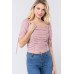 Elbow Slv Smocked Ruched Woven Top
