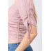 Elbow Slv Smocked Ruched Woven Top