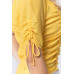 Elbow Slv Smocked Ruched Woven Top