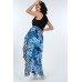 Animal Chain Print Denim Tacked Maxi Skirt In Black Gold
