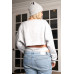 Plus Grey Floral Embroidery Arm Warmer Sweater & Sleeveless Crop Cami With Lounge Briefs Three-piece Set