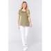 Short Sleeve Scoop Neck Top With Pocket