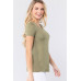 Short Sleeve Scoop Neck Top With Pocket