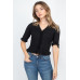 Button Down Flounce Hem Mini Cardigan