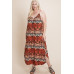 Plus Size Tie Dye Ombre Damask Print Anna Print Cami Maxi Dress