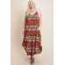 Plus Size Tie Dye Ombre Damask Print Anna Print Cami Maxi Dress
