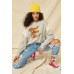 A French Terry Knit Graphic Sweatshirt