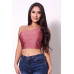 Sleeveless One Shoulder Bustier Crop Top