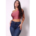 Sleeveless One Shoulder Bustier Crop Top