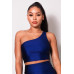Sleeveless One Shoulder Bustier Crop Top