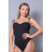 Romantic Gathered Bust Shoulder Tie Polka Dot Bodysuit