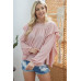 Draped Ruffle Longsleeve Top