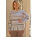 Plus Sage & Lavender Stripped Super Soft Sweatshirt
