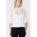 Elbow Slv Dot Mesh Top W/inner Cami