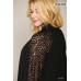 Zebra Burnout Sleeve Ruffled Neck Bubble Crepe Blouse