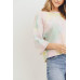 Tie Dyed 3/4 Sleeve Round Neck Top