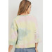 Tie Dyed 3/4 Sleeve Round Neck Top