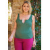 Plus Sleeveless Round Neck With Split Detail Ribbed Top