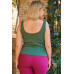 Plus Sleeveless Round Neck With Split Detail Ribbed Top