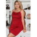 Plus Sleeveless Square Neck Open Back Criss-cross Straps Gathered Fitted Mini Dress