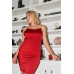 Plus Sleeveless Square Neck Open Back Criss-cross Straps Gathered Fitted Mini Dress
