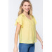 Short Ruffle Slv V-neck Woven Top
