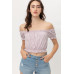 Off Shoulder, Cropped Top Puff Sleeve