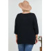 Solid Round Neck 3/4 Sleeve Sweater Top