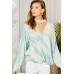 Chocker Neck Surplice Hi-lo Tie-dye Top