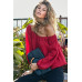 Off Shoulder Long Bubble Sleeve Solid Top