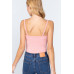 Heavy Rib Cami W/lace Bodysuit