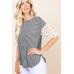 Cute Striped Curved Hem Casual Top
