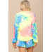 Tie-dye Printed Knit Top And Shorts Set
