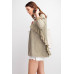 Long Sleeve Ruffled Detailing Oil Washed Knit Tunic