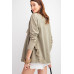 Long Sleeve Ruffled Detailing Oil Washed Knit Tunic