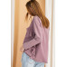 Long Sleeve Ruffled Detailing Oil Washed Knit Tunic