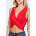 Sleeveless V-neck Twist Knot Knit Top
