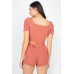 Scoop Neck Crop Top And Ribbed Shorts
