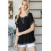 Open Back Wide Sleeve Shorsleeve Top